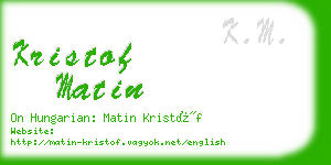 kristof matin business card